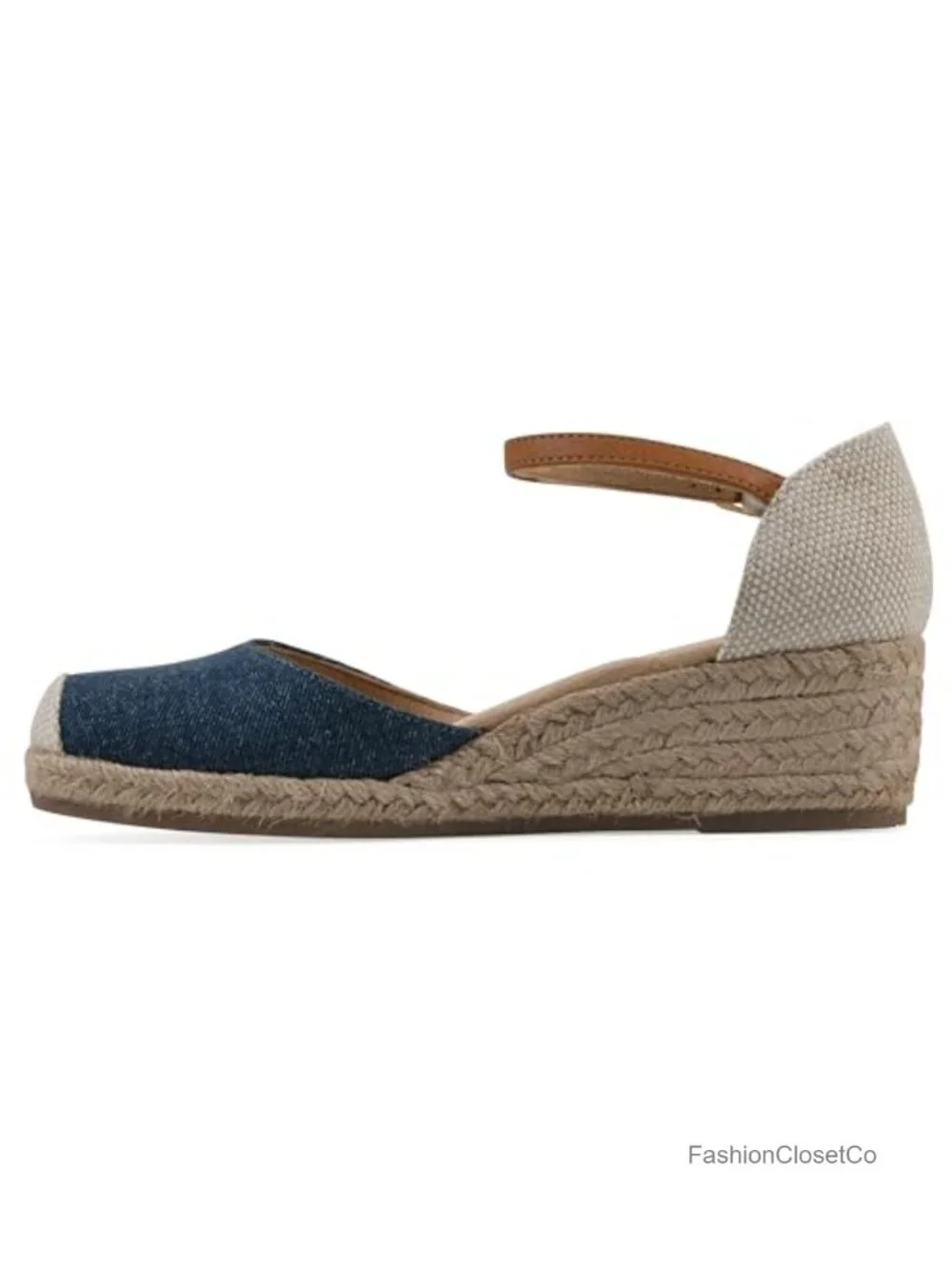 Women's Espadrille Wedge Sandals with Adjustable Ankle Strap